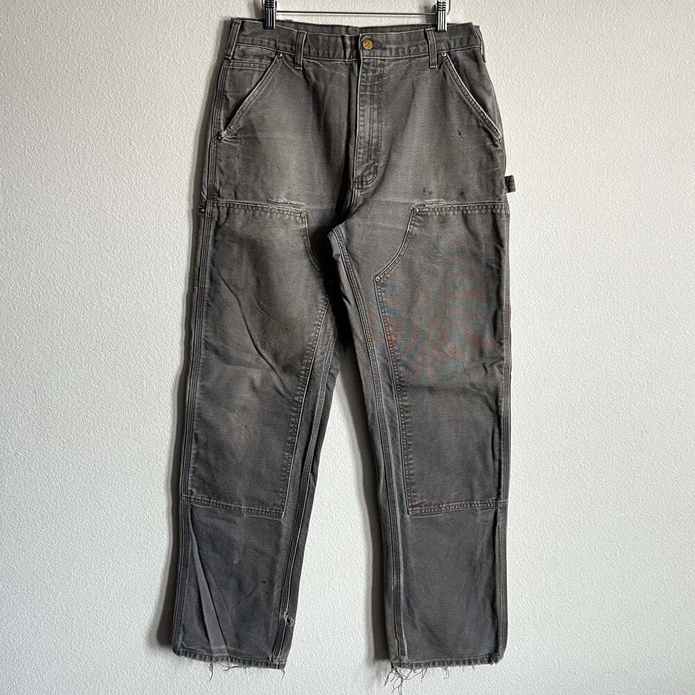 Carhartt B01 GVL gray faded double knee work wear carpenter pants